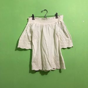 White Abercrombie & Fitch Over the Shoulder Shirt